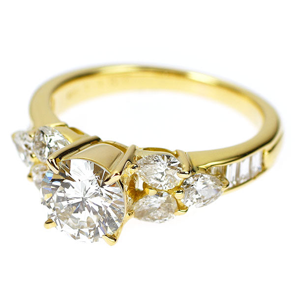 K18YG ダイヤモンド リング 1.187ct D1.00ct