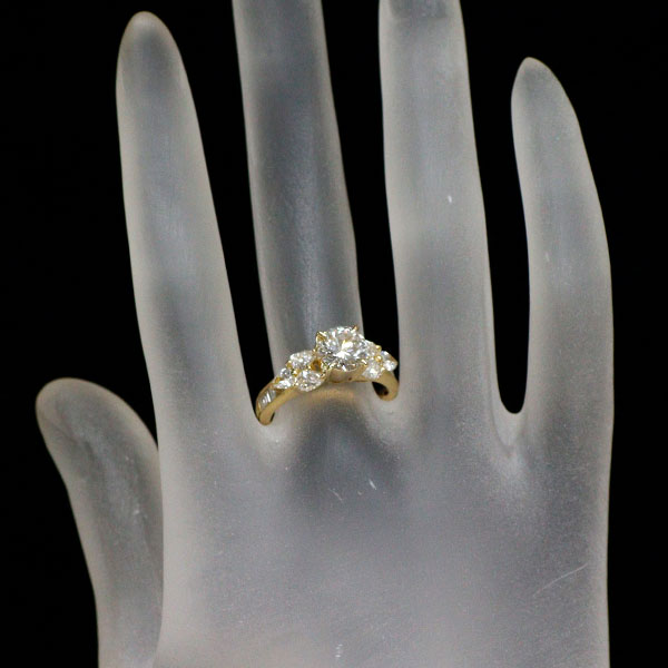 K18YG ダイヤモンド リング 1.187ct D1.00ct
