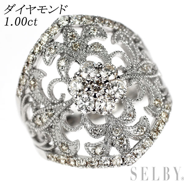 K18WG ダイヤモンド リング 1.00ct