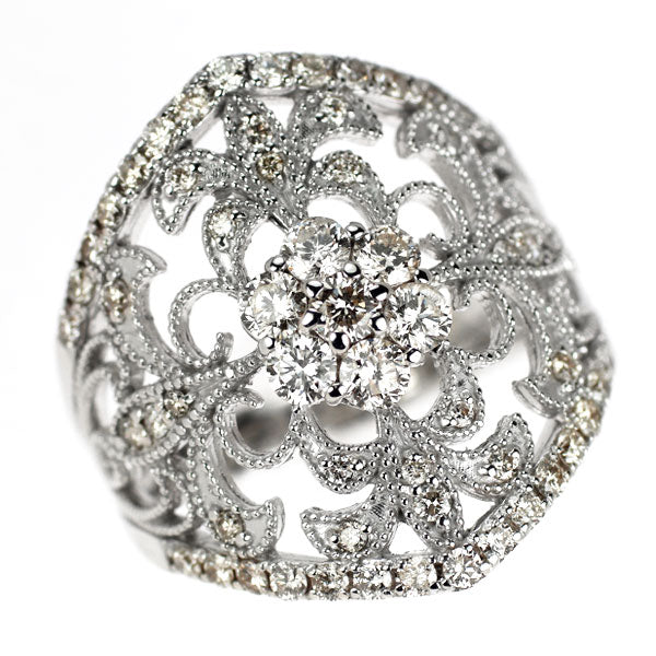 K18WG ダイヤモンド リング 1.00ct