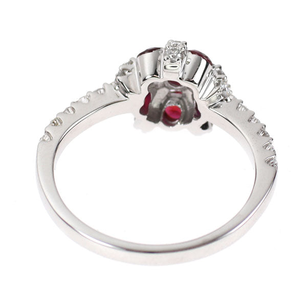 K18WG ルビー ダイヤモンド リング 0.65ct D0.49ct