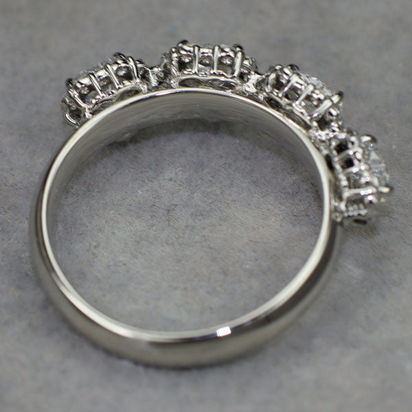 Pt900 ハートシェイプダイヤモンド リング 0.983ct D VVS2 -SI2 D0.60ct