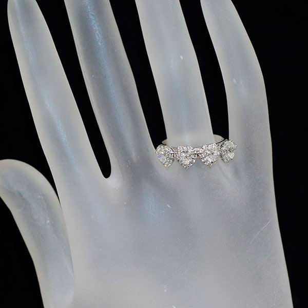 Pt900 ハートシェイプダイヤモンド リング 0.983ct D VVS2 -SI2 D0.60ct