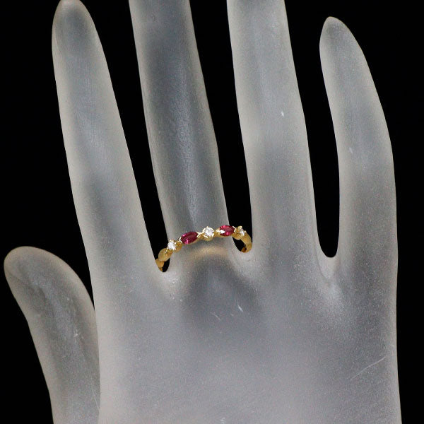 K18YG ルビー ダイヤモンド リング 0.27ct D0.08ct