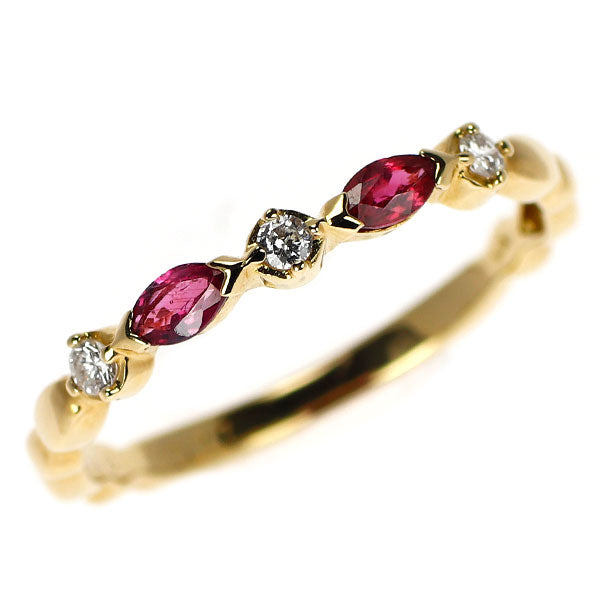K18YG ルビー ダイヤモンド リング 0.27ct D0.08ct