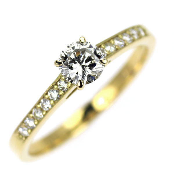 K18YG ダイヤモンド  リング 0.375ct D0.13ct