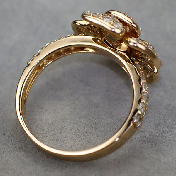 K18PG ダイヤモンド リング 1.50ct フラワー