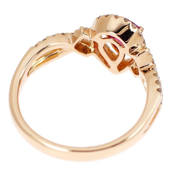 K18PG ルビー ダイヤモンド リング 0.76ct D0.27ct