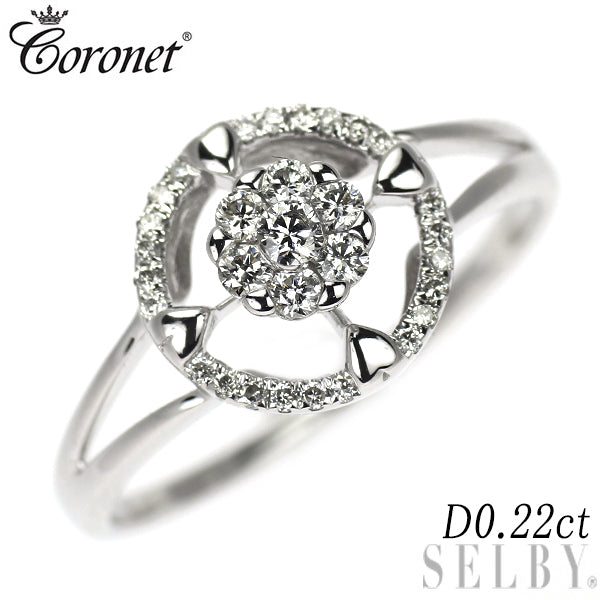 コロネット K18WG ダイヤモンド リング 0.22ct