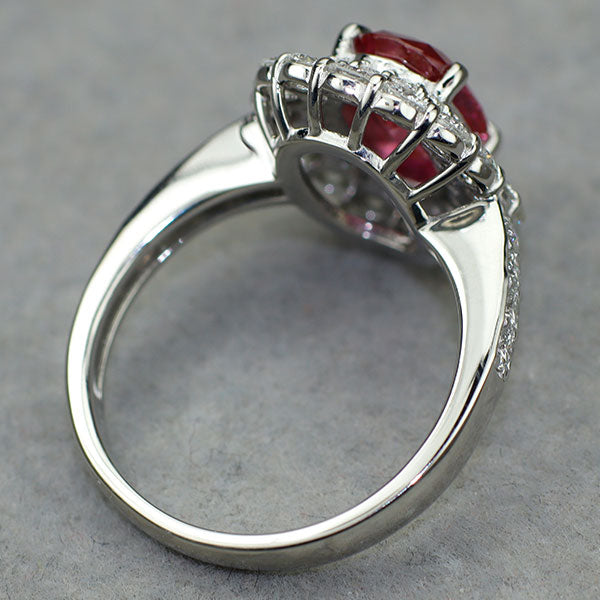 Pt900 非加熱 ルビー ダイヤモンド リング 1.922ct D0.98ct