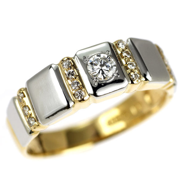 K18YG/Pt900 ダイヤモンド リング 0.15ct D0.10ct