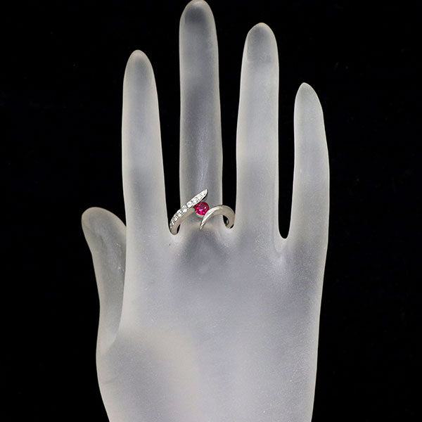 Pt900 ルビー ダイヤモンド リング 0.39ct D0.23ct