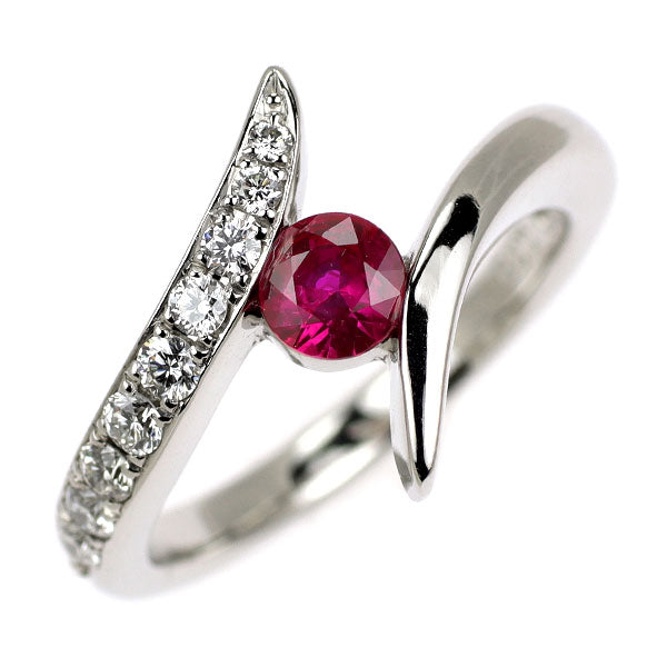 Pt900 ルビー ダイヤモンド リング 0.39ct D0.23ct