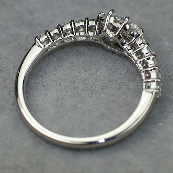 Pt900 天然ピンク ダイヤモンド リング 0.015ct D0.713ct クローバー