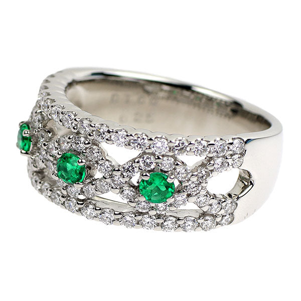 Pt900 エメラルド ダイヤモンド リング 0.25ct D1.00ct