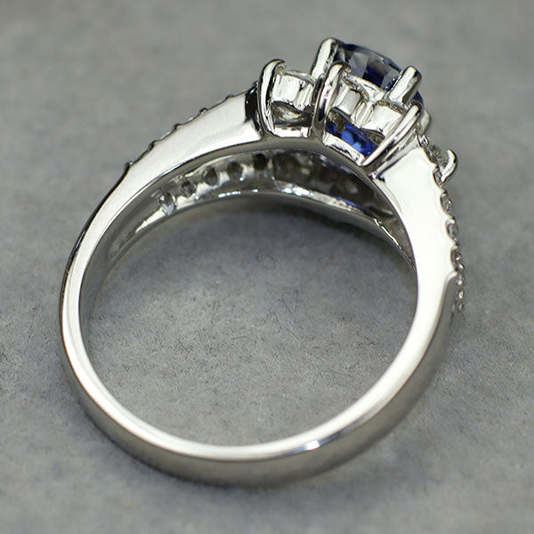 Pt900 サファイア ダイヤモンド リング 1.541ct D1.02ct