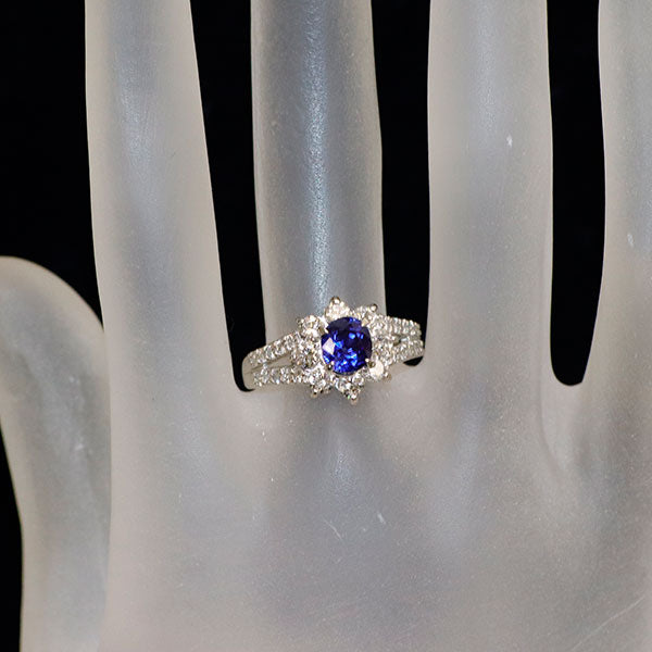 Pt900 サファイア ダイヤモンド リング 1.541ct D1.02ct