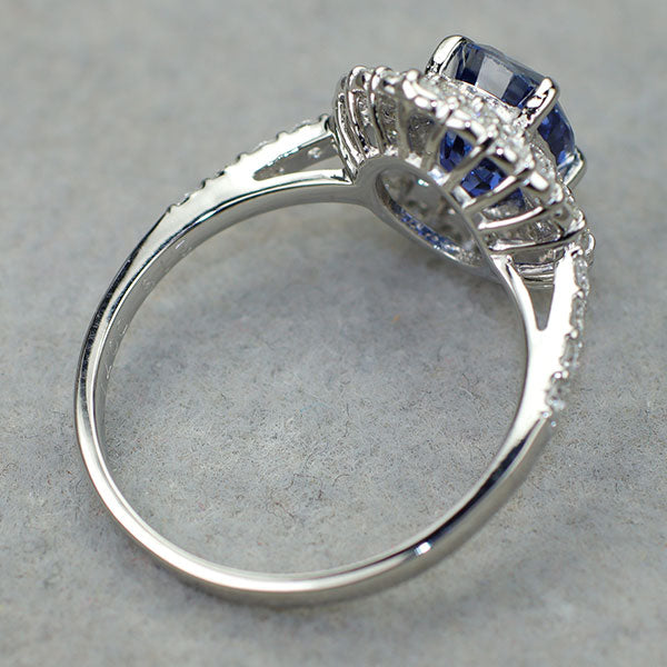Pt900 スリランカ産ロイヤルブルーサファイア ダイヤモンド リング 2.19ct D0.71ct