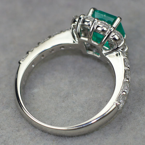 Pt900 コロンビア産 エメラルド ダイヤモンド リング 1.183ct D1.11ct
