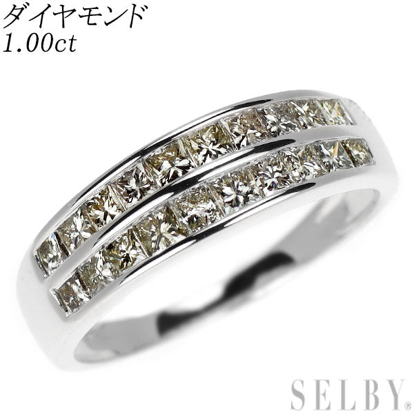 K18WG プリンセスカット ダイヤモンド リング 1.00ct