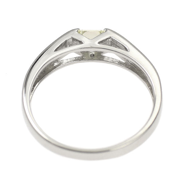 Pt900 プリンセスカット ダイヤモンド リング 0.26ct D0.12ct