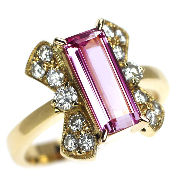 K18YG インペリアルトパーズ ダイヤモンド リング 1.97ct D0.51ct