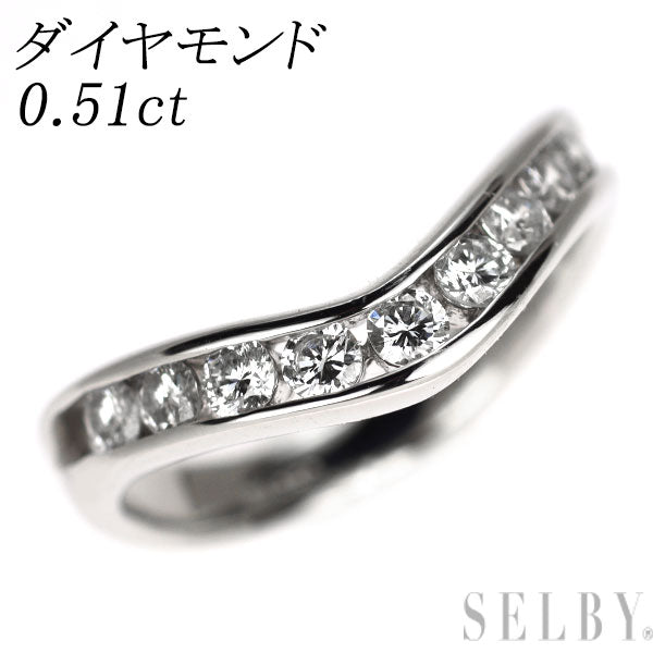 Pt950 ダイヤモンド リング 0.51ct V字