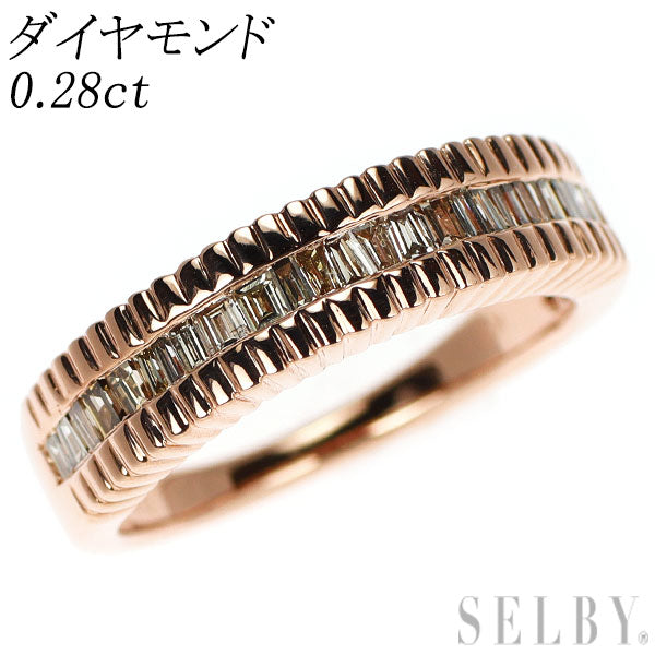K18PG ダイヤモンド リング 0.28ct ハーフエタニティ