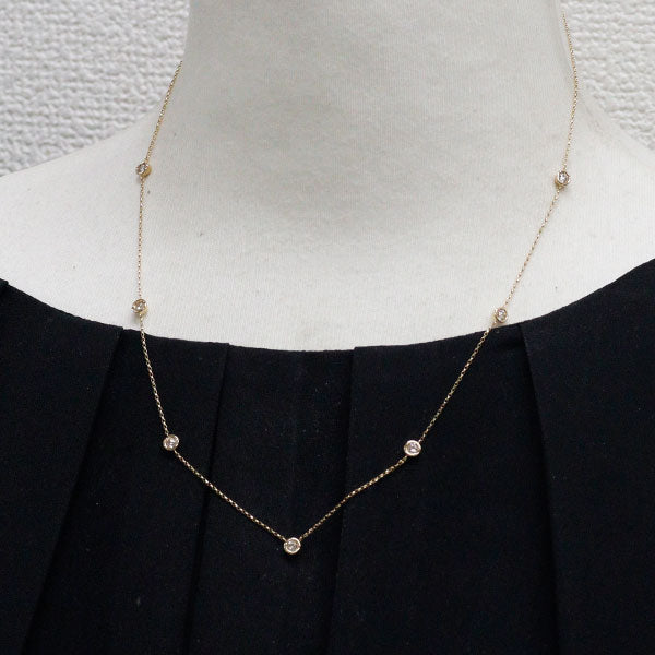 K18YG ダイヤモンド ステーション ネックレス 0.50ct