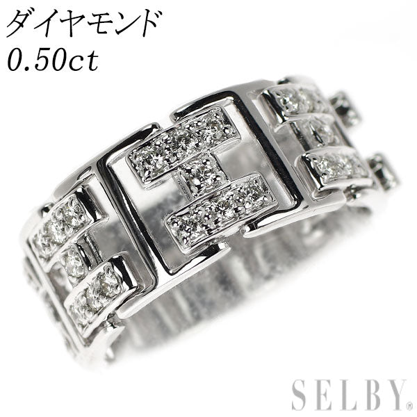 K18WG ダイヤモンド リング 0.50ct