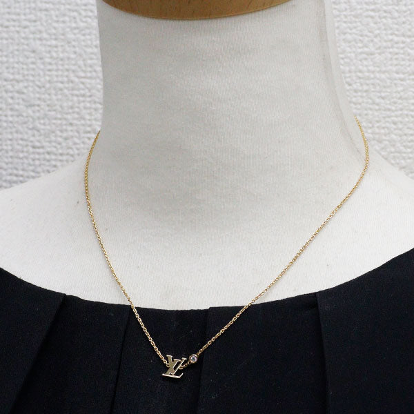 ルイヴィトン K18YG ダイヤモンド ペンダントネックレス パンダンティフ イディール ブロッサム