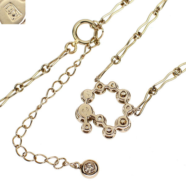 カシケイ/Kashikey K18BG ブラウン ダイヤモンド ペンダントネックレス 0.65ct ベゼル