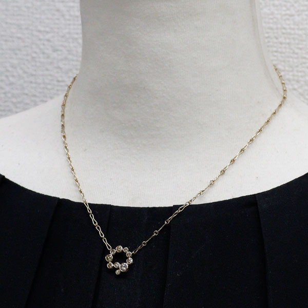 カシケイ/Kashikey K18BG ブラウン ダイヤモンド ペンダントネックレス 0.65ct ベゼル