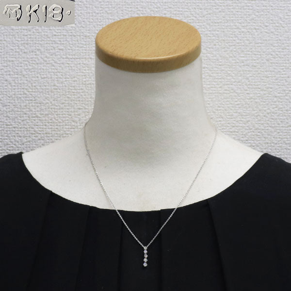 ミキモト K18WG ダイヤモンド ペンダントネックレス 0.29ct