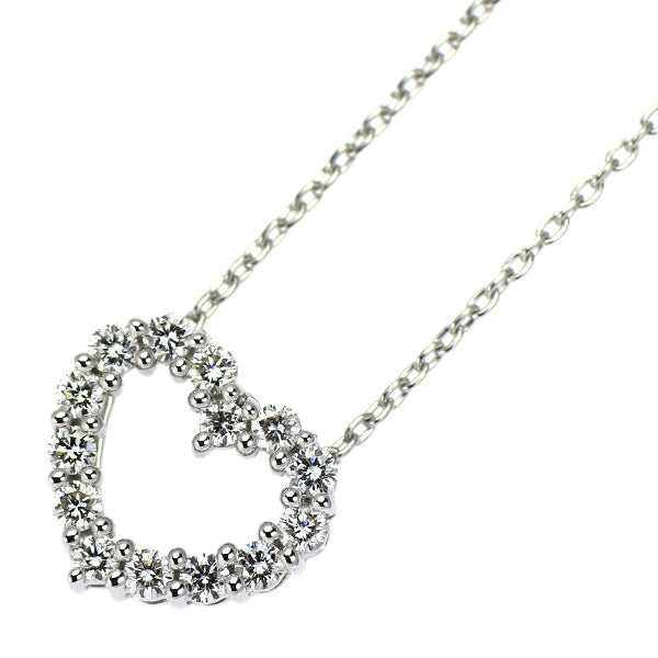 田崎真珠 K18WG ダイヤモンド ペンダントネックレス 0.18ct ハート