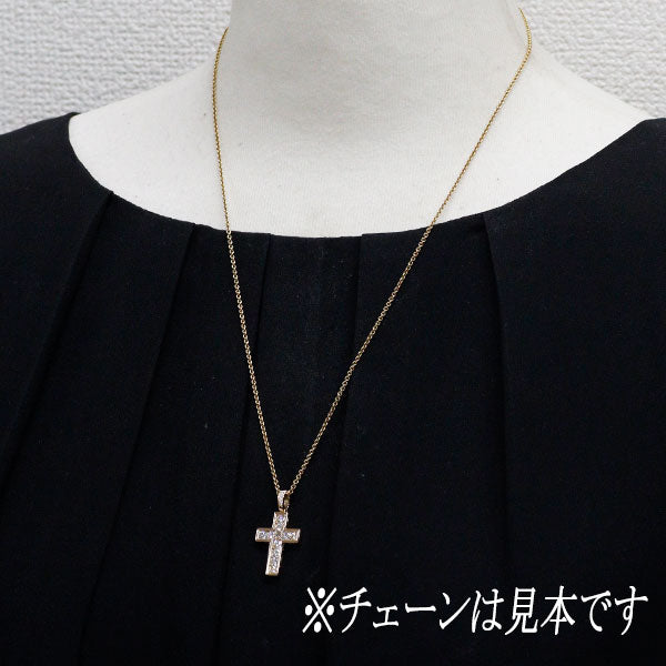カルティエ K18WG/PG ダイヤモンド ペンダントトップ オーロラクロス