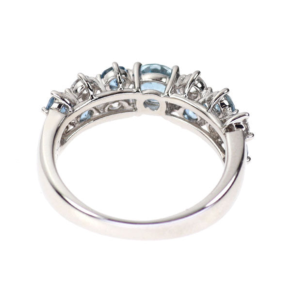 Pt900 アクアマリン ダイヤモンド リング 0.80ct D0.38ct