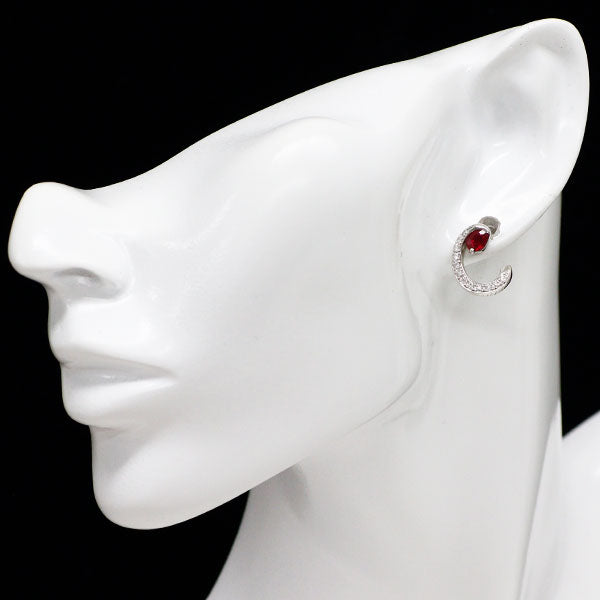 Pt900 ミャンマー産 ルビー ダイヤモンド ピアス 1.17ct D0.33ct