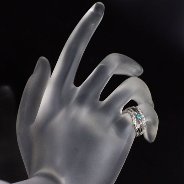 希少 Pt900 パライバ トルマリン ダイヤモンド リング 0.047ct D0.17ct ピンキー
