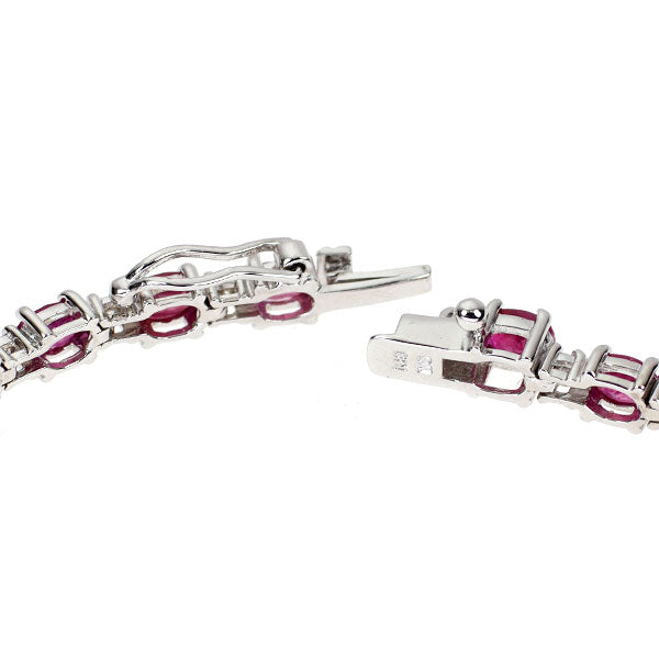 K18WG ルビー ダイヤモンド ブレスレット 6.50ct D0.50ct