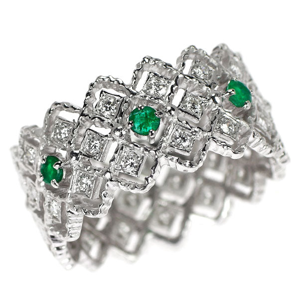 Pt900 エメラルド ダイヤモンド リング 0.17ct D0.20ct