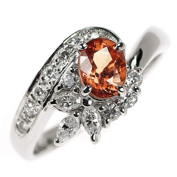 Pt850 ファンシーカラーサファイア ダイヤモンド リング 1.081ct D0.40ct