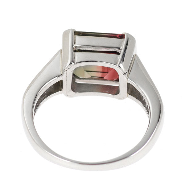 Pt900 バイカラートルマリン リング 4.01ct D0.32ct