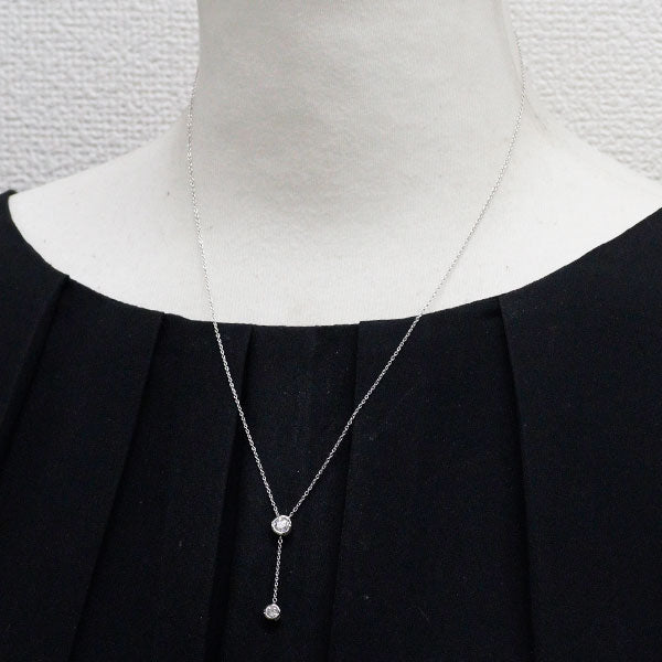 フォーエバーマーク Pt900/ Pt850 ダイヤモンド ペンダントネックレス 0.31ct D0.15ct Two D