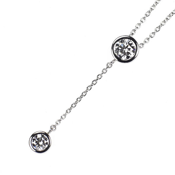 フォーエバーマーク Pt900/ Pt850 ダイヤモンド ペンダントネックレス 0.31ct D0.15ct Two D