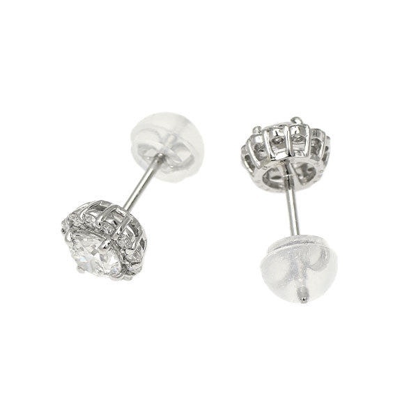 新品 Pt900/ Pt950 サーキュラーブリリアント/オールドヨーロピアンブリリアントカット ダイヤモンド ピアス 0.617ct G SI2 D0.18ct 【エスコレ】