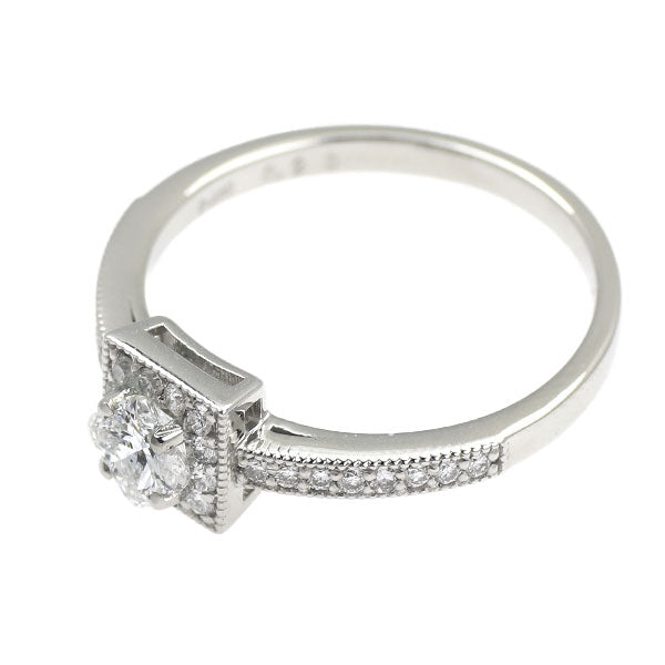 新品 Pt950 リリーカット ダイヤモンド リング 0.322ct E VS2 D0.20ct 【エスコレ】