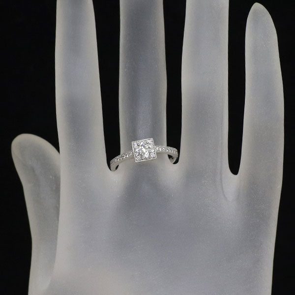 新品 Pt950 リリーカット ダイヤモンド リング 0.322ct E VS2 D0.20ct 【エスコレ】