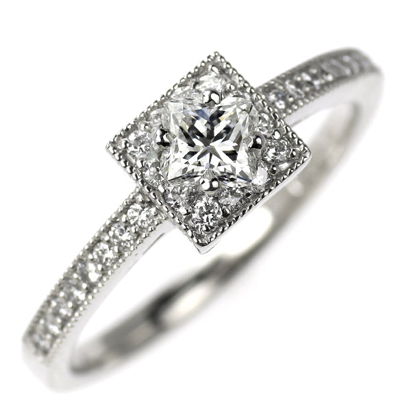 新品 Pt950 リリーカット ダイヤモンド リング 0.322ct E VS2 D0.20ct 【エスコレ】