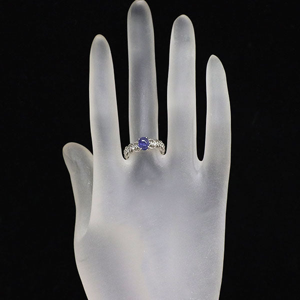 新品 Pt950 カボションハックマナイト ダイヤモンド リング 0.52ct D0.07ct